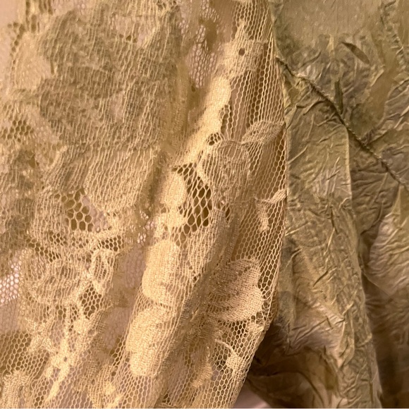 $1800 Christian Lacroix Lace Dress Green Yellow 42 6 8 cocktail vintage wedding - Picture 6 of 9